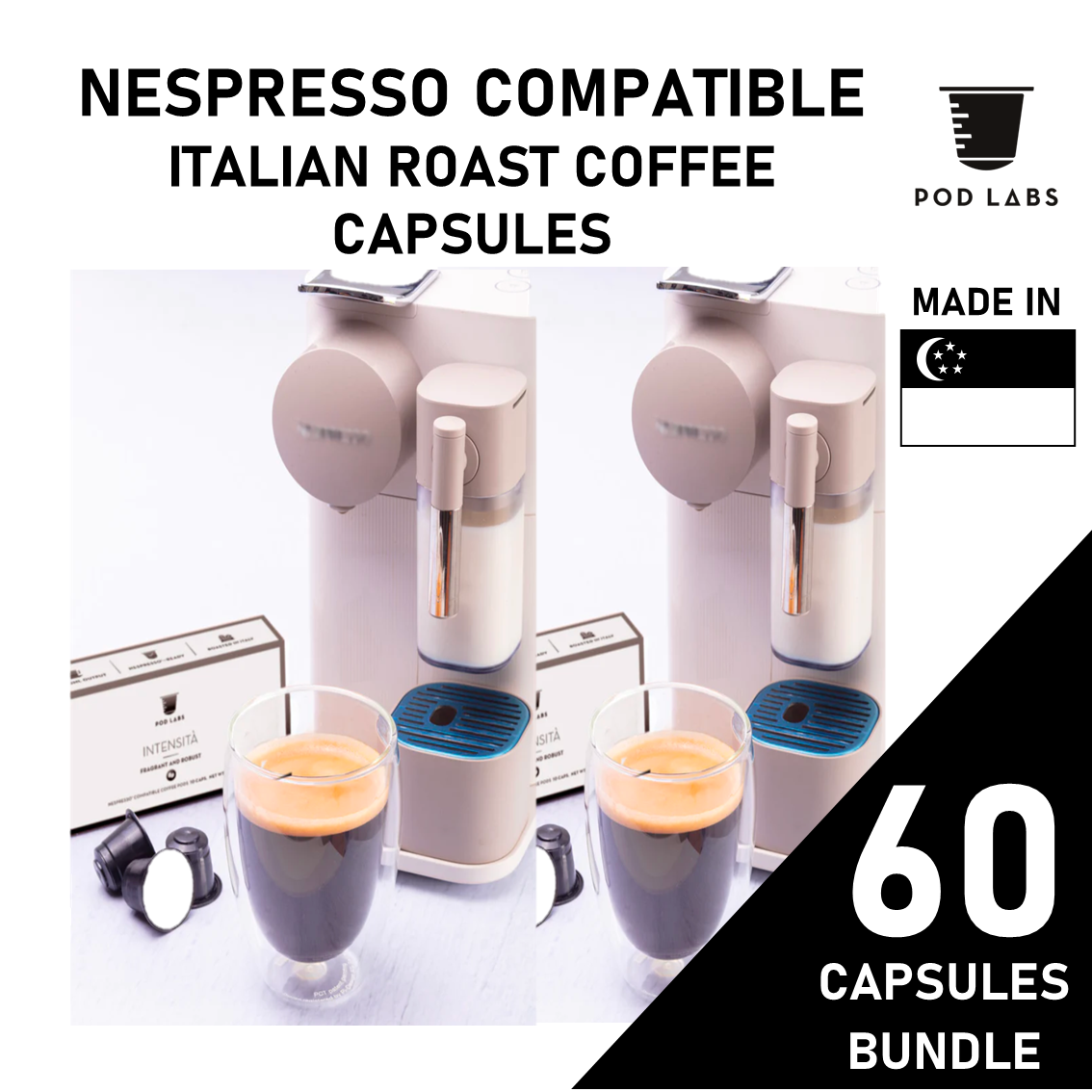 [Bundle of 6 Special] Pod Labs Nespresso Compatible Intensità (60 Capsules)